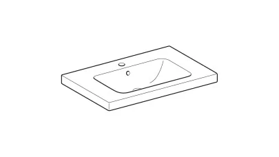 Geberit iCon Light mosdó pakolófelülettel, 75x48cm, csaplyukkal és túlfolyóval, fehér 2.