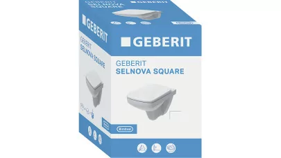 Geberit Selnova Square mélyöblítésű fali WC szett, Rimfree 53cm, lecsapódásgátlós, gyorskioldós 2.