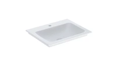 Geberit ONE keskeny peremű mosdó alsószekrényhez, 60x48cm, csaplyuk, túlfolyó nk, fehér/KeraTect