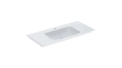 Geberit ONE keskeny peremű mosdó alsószekrényhez, függőleges lefolyóval, 105x48cm, csaplyukkal, t