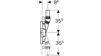 Geberit Duofix zuhanyelem, 130 cm, falsík alatti összefolyóval, falsík alatti csaptelephez, az ös