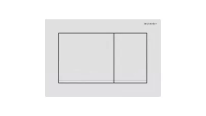 Geberit Omega20 működtetőlap, 2 mennyiséges öblítéshez, square, matt fehér/fehér/matt fehér, easy