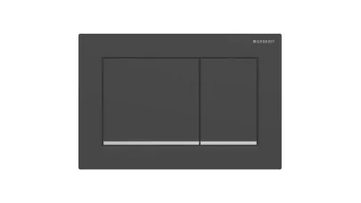 Geberit Omega20 működtetőlap, 2 mennyiséges öblítéshez, square, matt fekete/fényes króm/matt feke