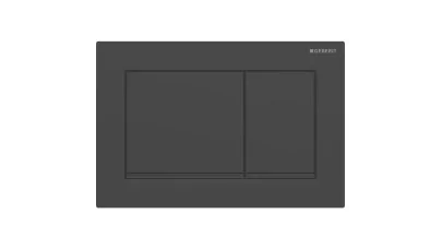 Geberit Omega20 működtetőlap, 2 mennyiséges öblítéshez, square, matt fekete/fekete/matt fekete, e