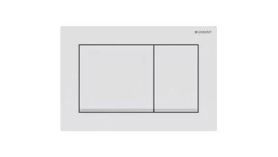 Geberit Omega20 működtetőlap, 2 mennyiséges öblítéshez, square, matt fehér/fényes króm/matt fehér