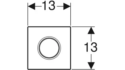 Geberit vizeldevezérlés 01-es típusú, pneumatikus működtetéssel, round, fekete RAL 9005 2.
