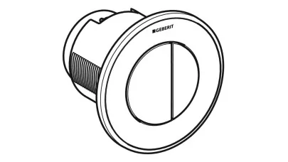 Geberit távműködtető 10-es típusú, pneumatikus, round, 2 mennyiséges öblítéshez, falsík alatti sz