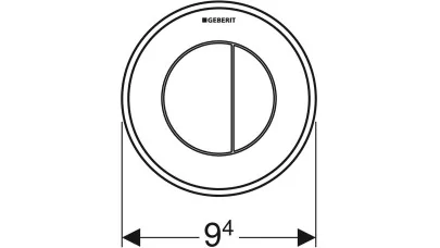 Geberit távműködtető 10-es típusú, pneumatikus, round, 2 mennyiséges öblítéshez, falsík alatti sz 2.