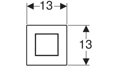 Geberit vizeldevezérlés 01-es típusú, pneumatikus működtetéssel, square, fényes króm 2.