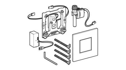 Geberit vizeldevezérlés 01-es típusú, elektronikus öblítéssel, hálózati, square, fekete RAL 9005 2.