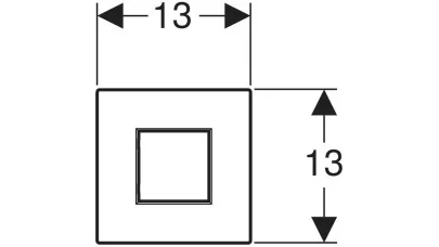 Geberit vizeldevezérlés 01-es típusú, elektronikus öblítéssel, elemes, square, matt króm/easy-to- 2.