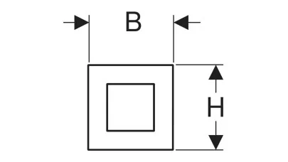 Geberit vizeldevezérlés pneumatikus, 40-es típusú működtetőlap, square, szálcsiszolt, easy-to-cl 2.