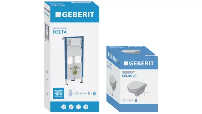 Geberit Duofix fali WC-szerelőelem készlet, 112 cm, 12 cm-es Delta falsík alatti öblítőtartállyal, Delta01 működtetőlap, kerek, Selnova fali WC 2.