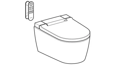 Geberit AquaClean Sela komplett higiéniai berendezés, fali WC vel: WC kerámia: fehér/KeraTect, D 2.