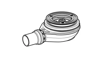 Geberit zuhanytálca lefolyó d90, vízzár magasság 30 mm, PE lefolyó: d40 mm, szifon csatlakozó PE- 2.