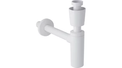 Geberit búraszifon mosdóhoz, szeleptakaró rózsával, hátsó kifolyású, d32 mm, G 1 1/4", alpin fehé