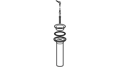 Geberit szifon csatlakozó szelepfedéllel, krómozott, d48 mm, fekete 2.