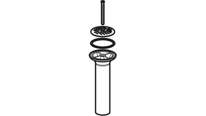 Geberit szifoncsatlakozó inox ráccsal, d48 mm, fekete 2.