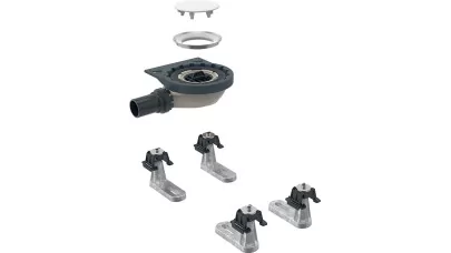 Geberit zuhanytálca lefolyó négy lábbal, Setaplano zuhanytálcához, vízzár magasság 30 mm, d40 mm