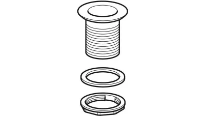 Geberit zsinórmenetes kifolyószelep, RG60x1/8", D8.8 cm, szürke RAL 7032 2.