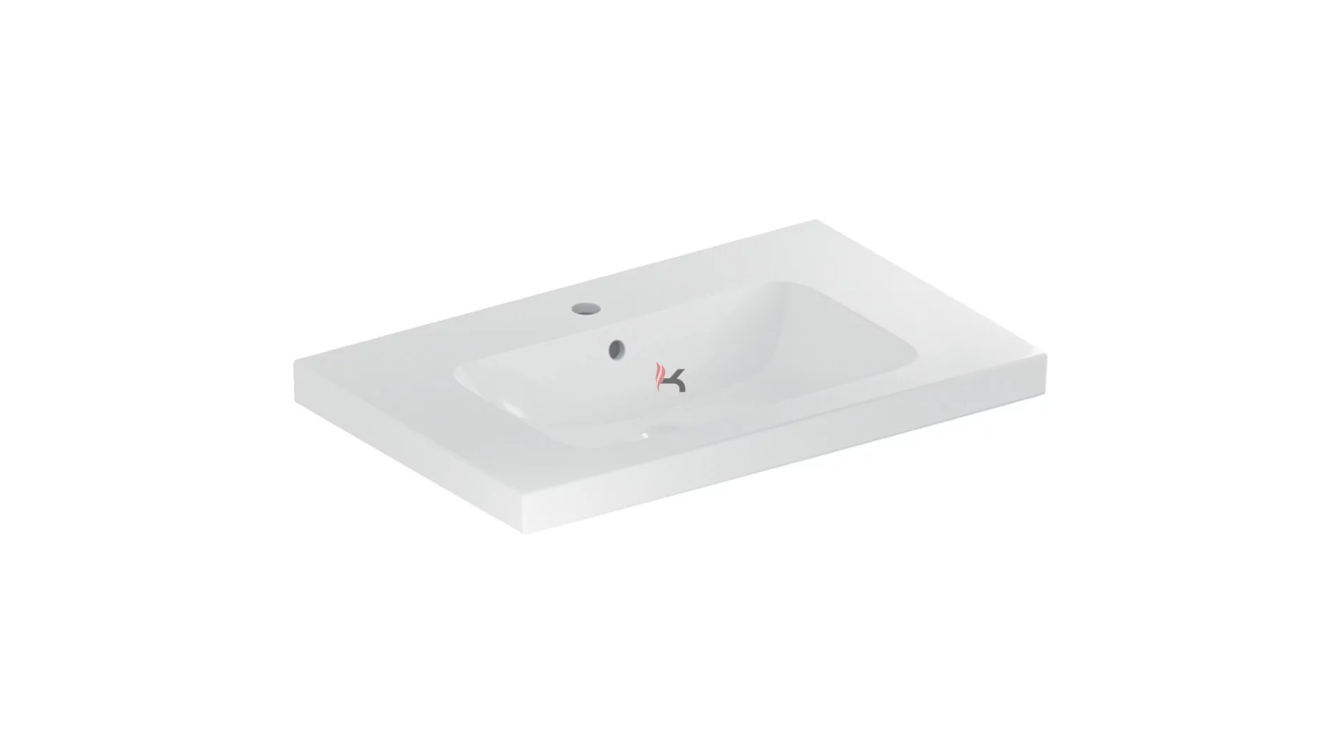 Geberit iCon Light mosdó pakolófelülettel, 90x48 cm, csaplyukkal és túlfolyóval, fehér (Gyártói cikkszám: 501.840.00.1)