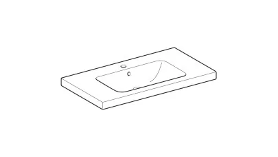 Geberit iCon Light mosdó pakolófelülettel, 90x48 cm, csaplyukkal és túlfolyóval, fehér 2.
