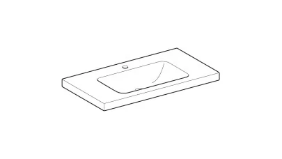 Geberit iCon Light mosdó pakolófelülettel, 90x48 cm, csaplyukkal, túlfolyó nélkül, fehér 2.