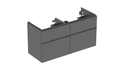 Geberit iCon alsó szekrény dupla mosdóhoz, négy fiókkal, 118.4x61.5x47.6 cm, láva/matt bevonat,