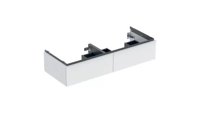 Geberit iCon alsó szekrény dupla mosdóhoz, két fiókkal, 118.4x24.7x47.6 cm, matt fehér fényezett,