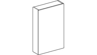 Geberit szögletes faliszekrény, egy ajtós: 45x70 cm, test: fehér/fényezett, erősen csillogó, elől