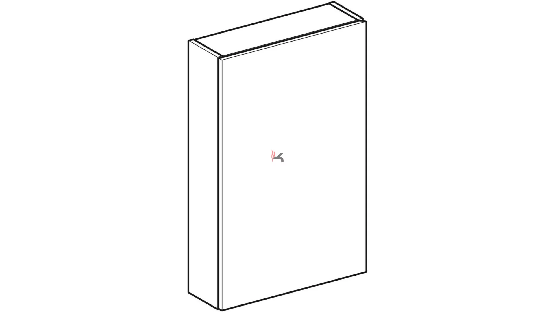 Geberit szögletes faliszekrény, egy ajtós: 45x70 cm, test: fehér/fényezett, erősen csillogó, elől (Gyártói cikkszám: 502.318.01.2)