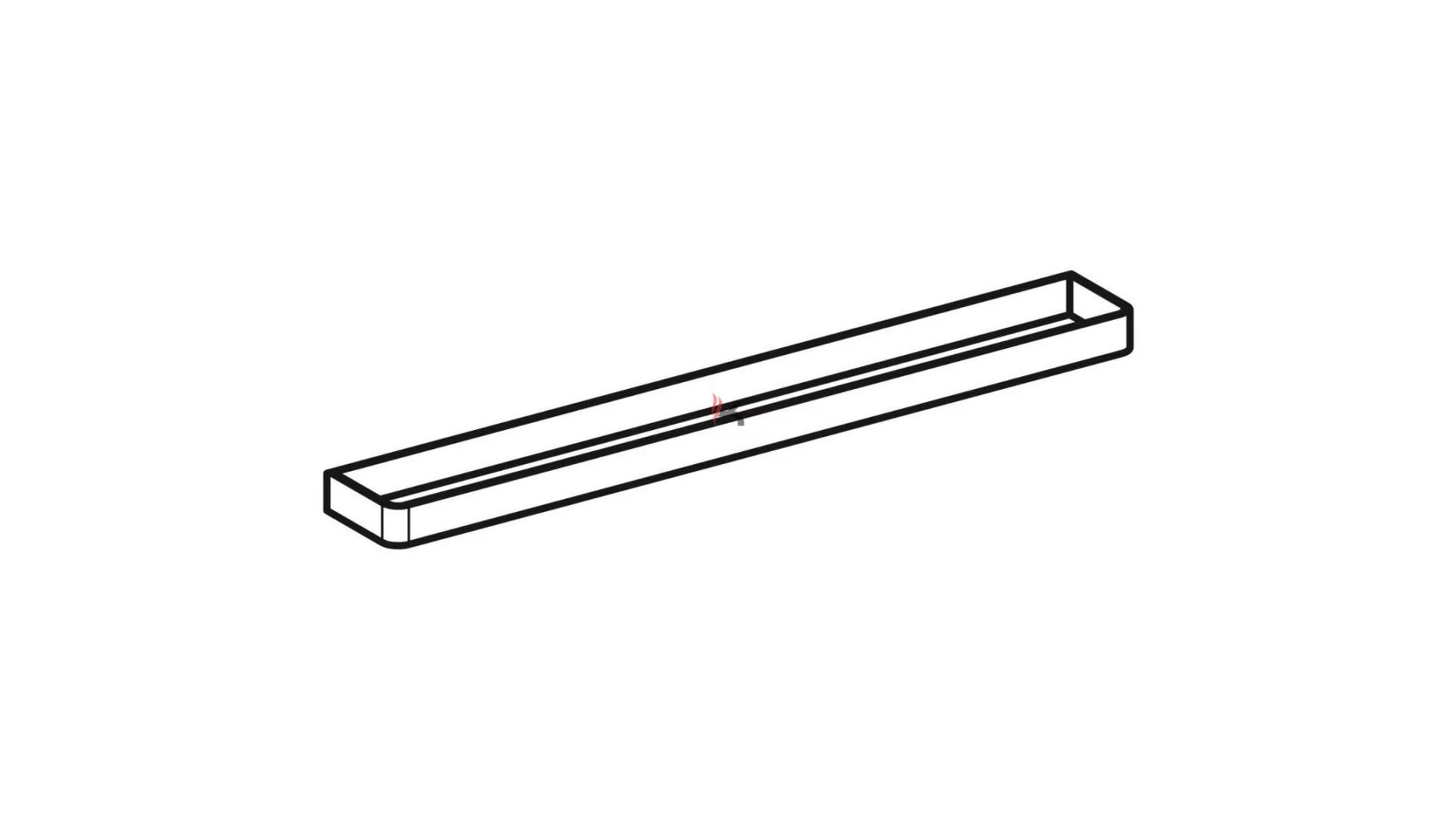 Geberit törölközőtartó fürdőszobabútorokhoz: 42.4x1.9x4.9 cm, fekete matt/matt pórszórt (Gyártói cikkszám: 502.328.14.1)