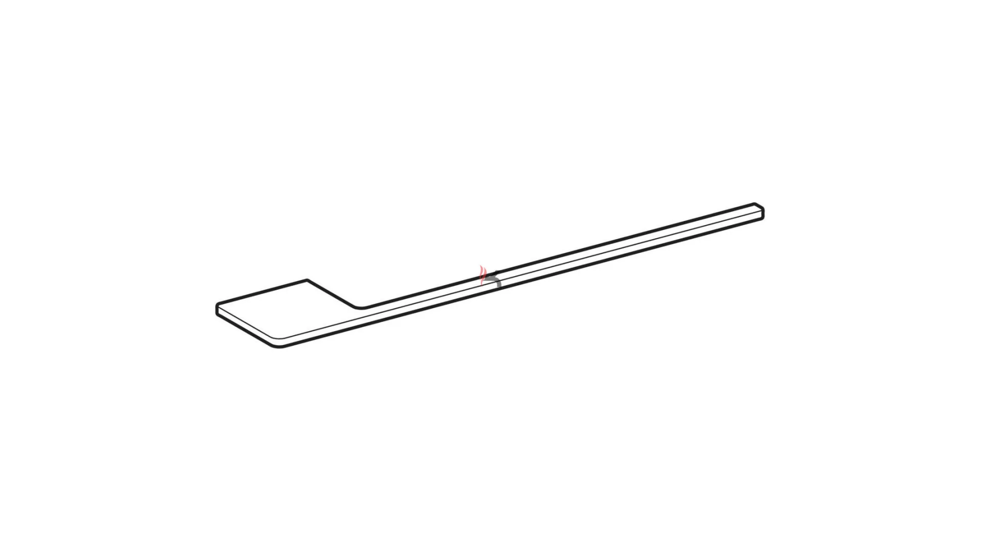 Geberit törölközőtartó fürdőszobabútorokhoz: fekete matt/matt pórszórt (Gyártói cikkszám: 503.012.14.1)