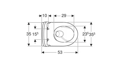 Geberit iCon fali WC mélyöblítésű készet, zárt forma, TurboFlush, WC ülőkével, 53cm, lecsapódásg 2.