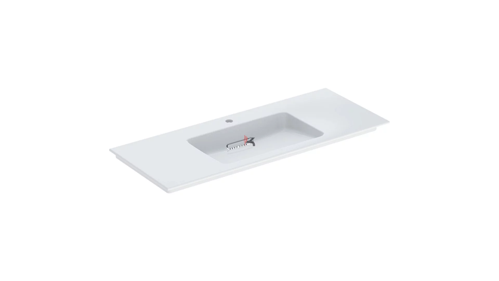 Geberit ONE mosdó alsószekrényhez, hátsó lefolyóval, 120x48 cm, pakolófelület két oldalon, csaply (Gyártói cikkszám: 505.017.00.1)