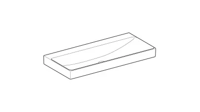 Geberit ONE mosdó függőleges lefolyóval, 105x48 cm, csaplyuk és túlfolyó nélkül, fehér/KeraTect 2.