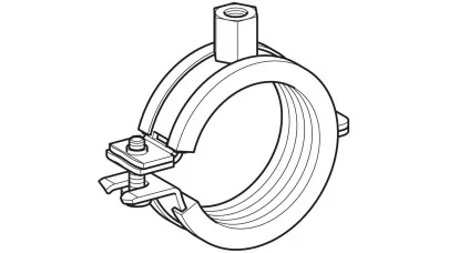 Geberit szigetelt csőbilincs, M8/M10 belső menetettel, Galvanizált horganyzott d108–114 2.