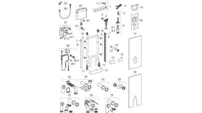 Geberit elülső burkolat Monolith fali WC-hez való szanitermodulhoz, 114 cm: fehér