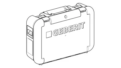 Geberit elforgatható présgyűrű koffer [1] / [2], béléssel, üres: Akrilnitril-butadén-sztirol 2.